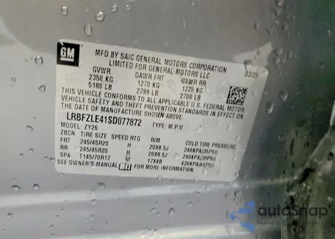 2025 Buick Envision Sport Touring z USA, uszkodzony, nr VIN LRBFZLE41SD077872